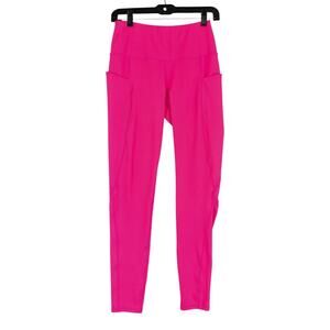 Unbranded Hot Pink Side Pockets High Waist Womens Athletic Yoga Leggings M